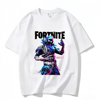 Fortnite Crew Neck T-Shirt Unisex Adult Game Dance Fashion New Pure Cotton Short Sleeve Tops Perfect for Casual Wear Vacations