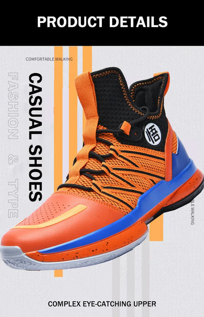 2024 New Dragon B Style Orange Men's Basketball Shoes Size 38-44 Air Cushioning Sport Sneakers Mesh Breathable Training Shoes