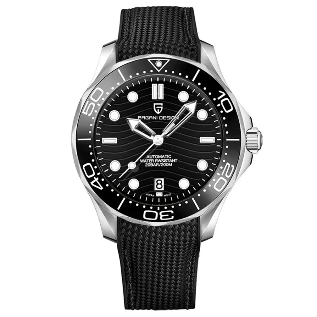 PAGANI DESIGN 2026 New V2 Waves 200M Relógio de mergulho automático masculino de luxo, cristal de safira, relógio de pulso masculino AR