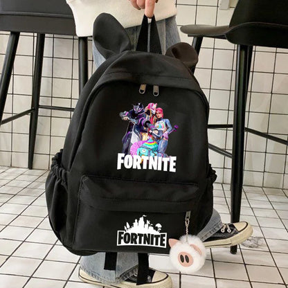New Fortnite Cartoon Backpack Boy Girl Casual Schoolbag Large Capacity Student Bag Rabbit Ears Travel Backpack Stationary Gift