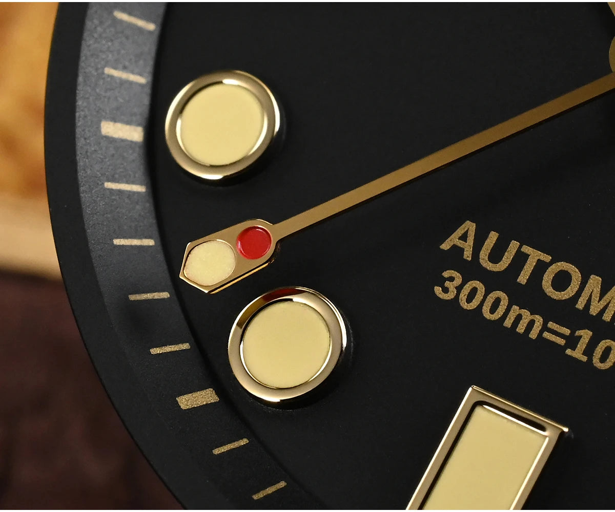 San Martin 44mm Men Diver Watch Vintage MM300 Gilt Dial Sport NH35 Automatic Mechanical Sapphire Waterproof 300M C3 Lume SN0087