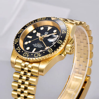 New PAGANI DESIGN Top Brand GMT Mens Wristwatch Sapphire Glass Automatic Men's Watch 100M Waterproof 40mm Men Mechanical Watches