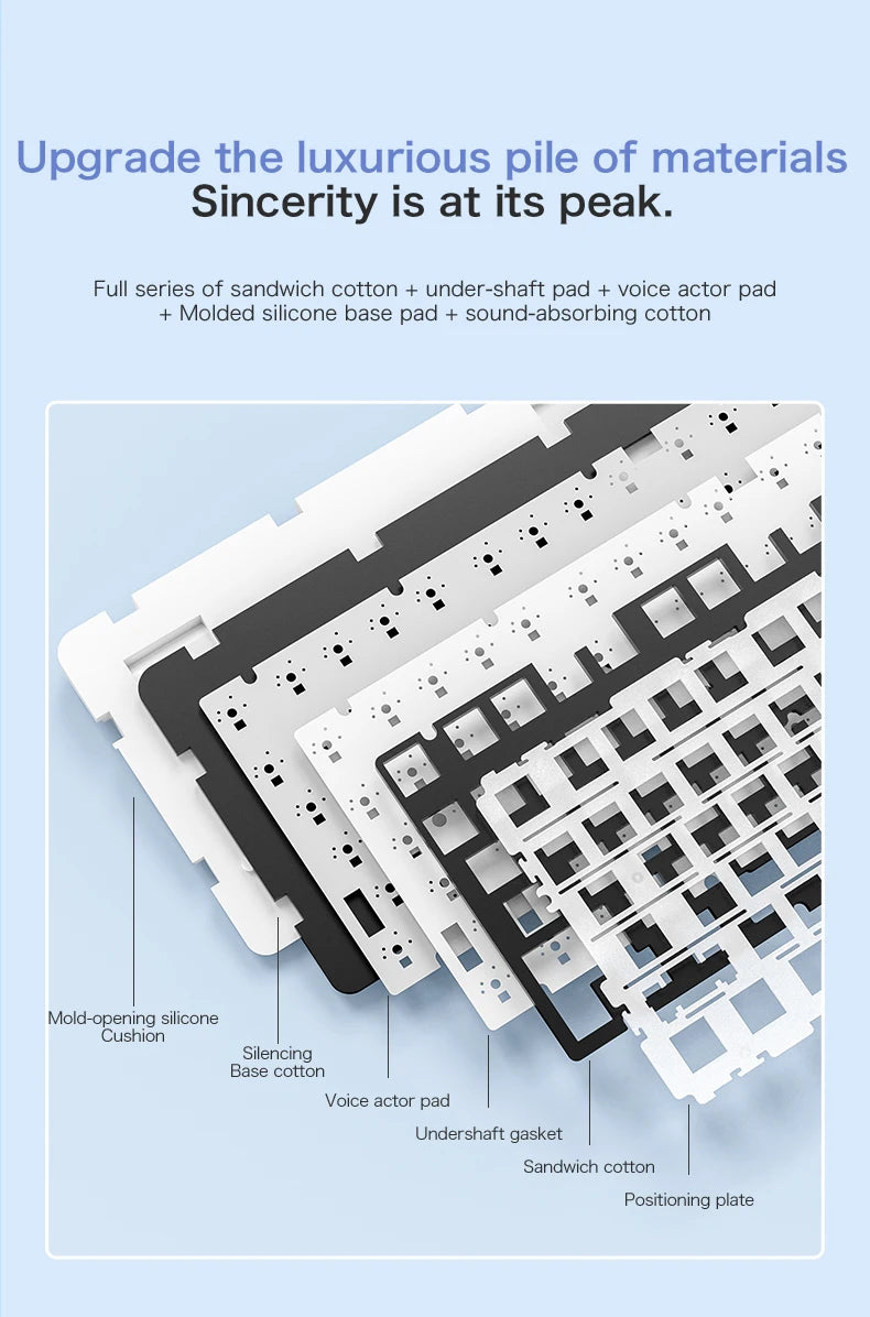 75% Hot Swap Gaming Keyboard Wireless FREEWOL F75 RGB Mechanical Keyboard with Metal Knobs AULA F75 Same Model,Tri-Mode,4000 mAh