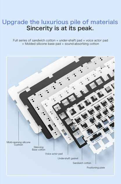 75% Hot Swap Gaming Keyboard Wireless FREEWOL F75 RGB Mechanical Keyboard with Metal Knobs AULA F75 Same Model,Tri-Mode,4000 mAh