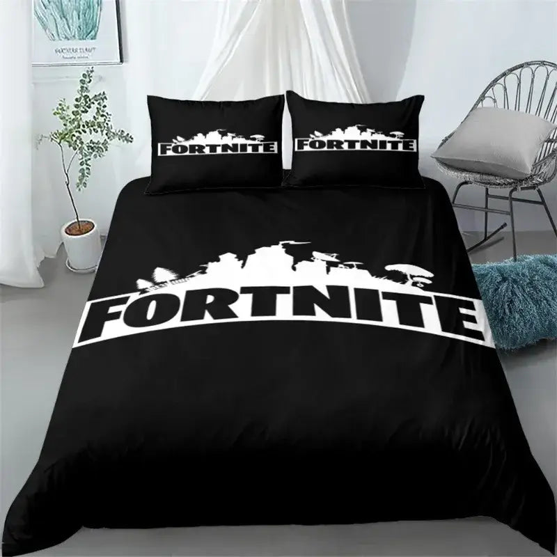 Fortnite Bedding Set 3pcs 3D Printed Bedroom Bed Linens Game Cartoon Decorative Bedding Duvet Cover Pillowcase Birthday Gift
