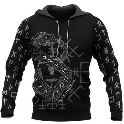 2023 New Autumn Men's Hoodie Wolf Print 3D Sweatshirts Urban Trendy All-Match Oversized Tops Poleron Hooded Clothes Men's Clothing