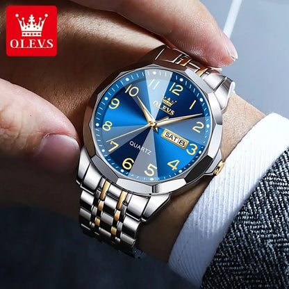 OLEVS 9970 muški sat – elegantan model s digitalnim brojčanikom, prikazom datuma i dana, vodootporan, luminescentan, kvarcni – originalni luksuzni sat