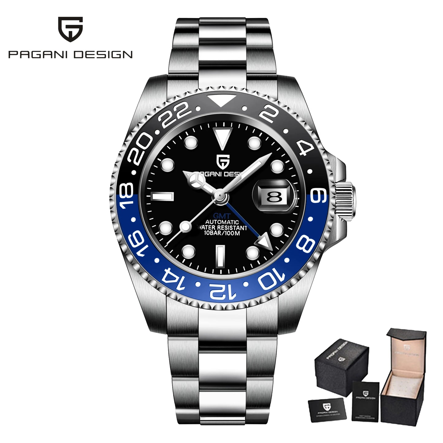 PAGANI DESIGN V3 New 40MM NH34 Original Design GMT Men Mechanical Watch AR Ceramic Bezel Sapphire Automatic Sports Watch for Men