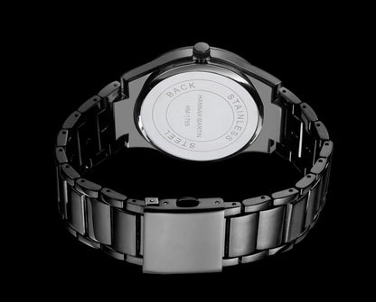 Ceas pentru bărbați Hannah Martin, carcasă din oțel inoxidabil, mecanism cu cuarț, cadran de 41 mm, stil profesional, cu afișaj calendar (imitație)