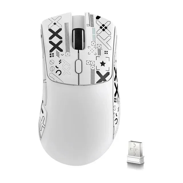 Mouse gaming wireless Bluetooth Attack Shark R1 2.4G USB, 18K DPI, PAW3311, connettività tri-mode, ultraleggero 59g, per PC, laptop e Mac