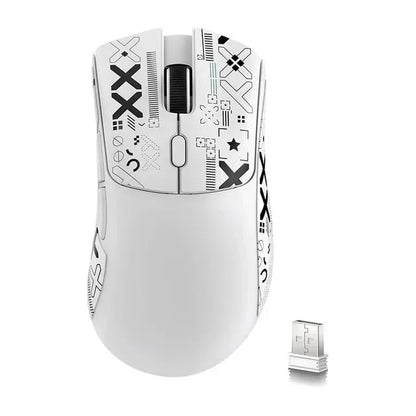 Mouse gaming wireless Bluetooth Attack Shark R1 2.4G USB, 18K DPI, PAW3311, connettività tri-mode, ultraleggero 59g, per PC, laptop e Mac