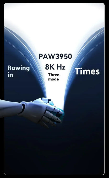 Rato Gaming Sem Fios AJAZZ AJ159 APEX Tri-Mode 8K, Sensor PAW3950 de Baixa Latência, Base de Carregamento, Personalizável, Leve, para PC Gamer