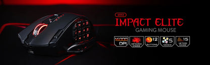 Herní myš Redragon M913, 16000 DPI, kabelová / bezdrátová 2.4Ghz, RGB optická myš pro hráče, 16 programovatelných tlačítek, černo-bílá