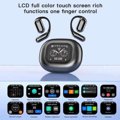 UYUXIO OWS AI Translation Earbuds with LCD Touch Screen, 144 Languages Real-Time Translator Earphones, Wireless Bluetooth Translating Headphones with Noise Cancellation
