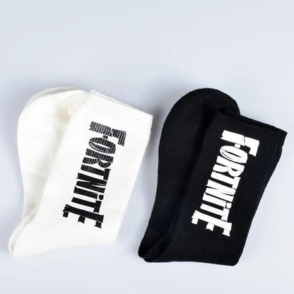 FORTNITE Sportsocken Sommer Schwarz Weiß Atmungsaktive Low-Cut-Socken No-Show Baumwolle Weiche Sport- und Freizeitsocken Kurz