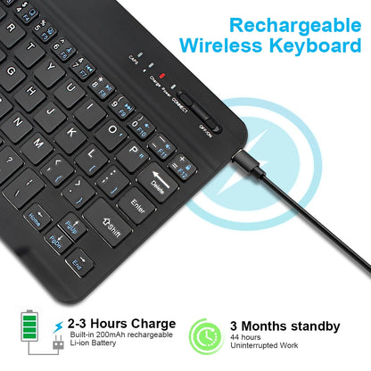 Mini-Bluetooth-Tastatur RGB kabellose Tastatur 10 Zoll beleuchtete Tastatur mit Hintergrundbeleuchtung Touchpad-Tastatur für iOS Android Windows iPad