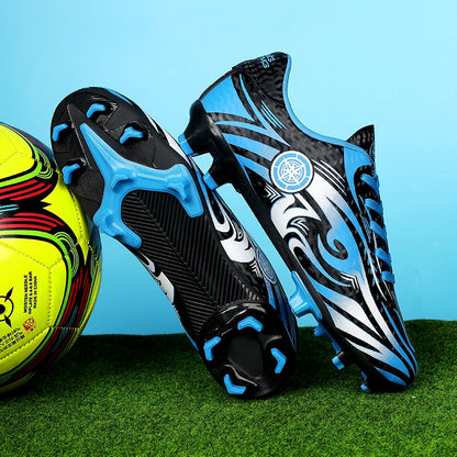 Men Soccer Cleats Comfortable Breathable Boys Football Shoes Lightweight Anti-Slip Training Boots for Grass Turf Outdoor Sports