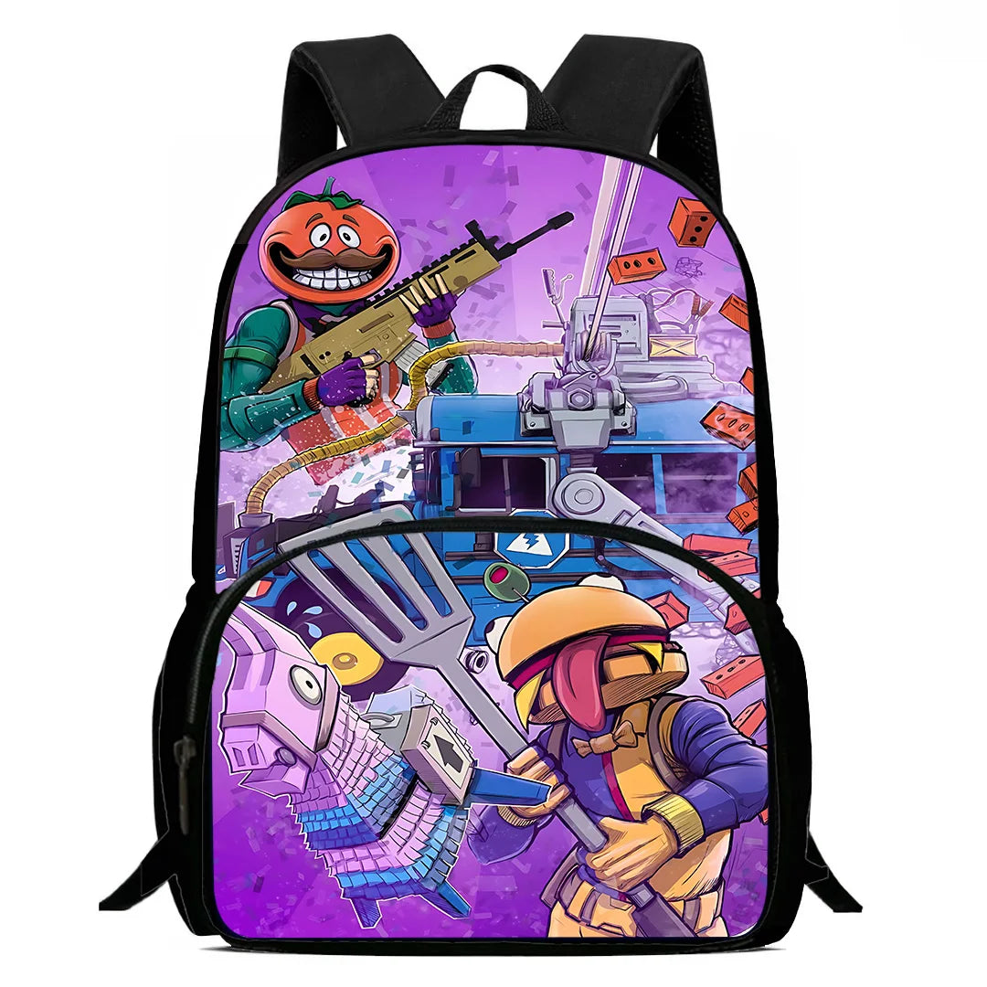 Hot Game Child Backpacks Lunch Bag Pencil Case Pupil Large Capacity School Bags Design-F-FortniteS For Boy Girl Best Gift