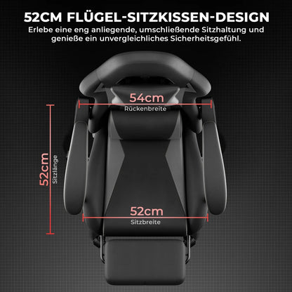Ergonomic Gaming Chair with Lumbar Support, Adjustable Headrest, Footrest, Height Adjustable Office Gaming Chair for Adults