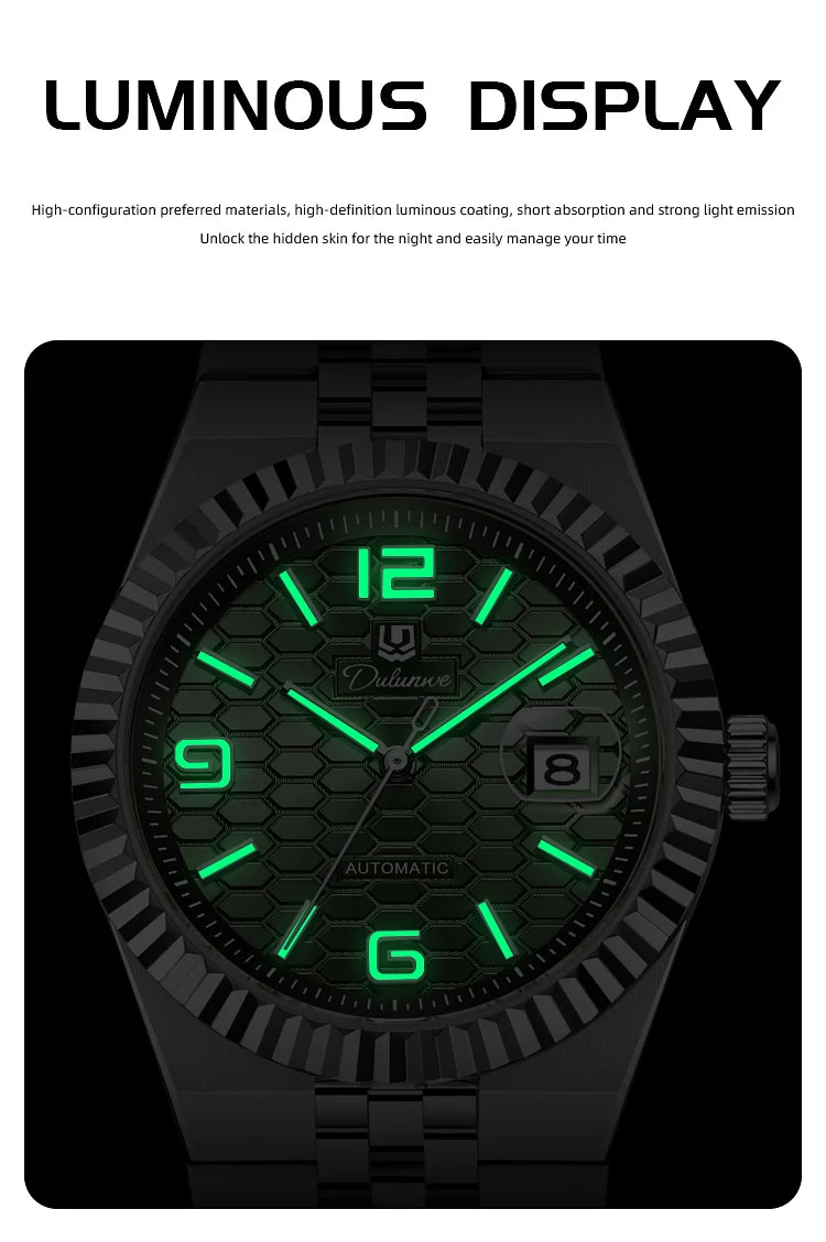 Luxury Automatic Mechanical Men's Watch Date Stainless Steel Man Watch Waterproof Luminous Business Watches For Men Reloj