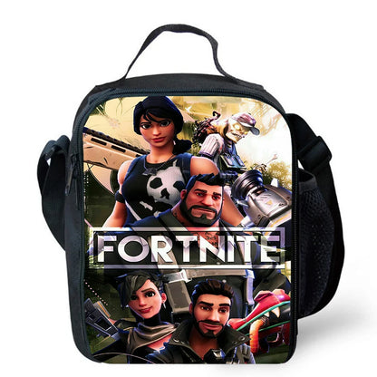Cute Cartoon Lunch Bag Insulated Thermal Food Container Leakproof Reusable Fortnite Lunch Cooler Bag for Kids Student