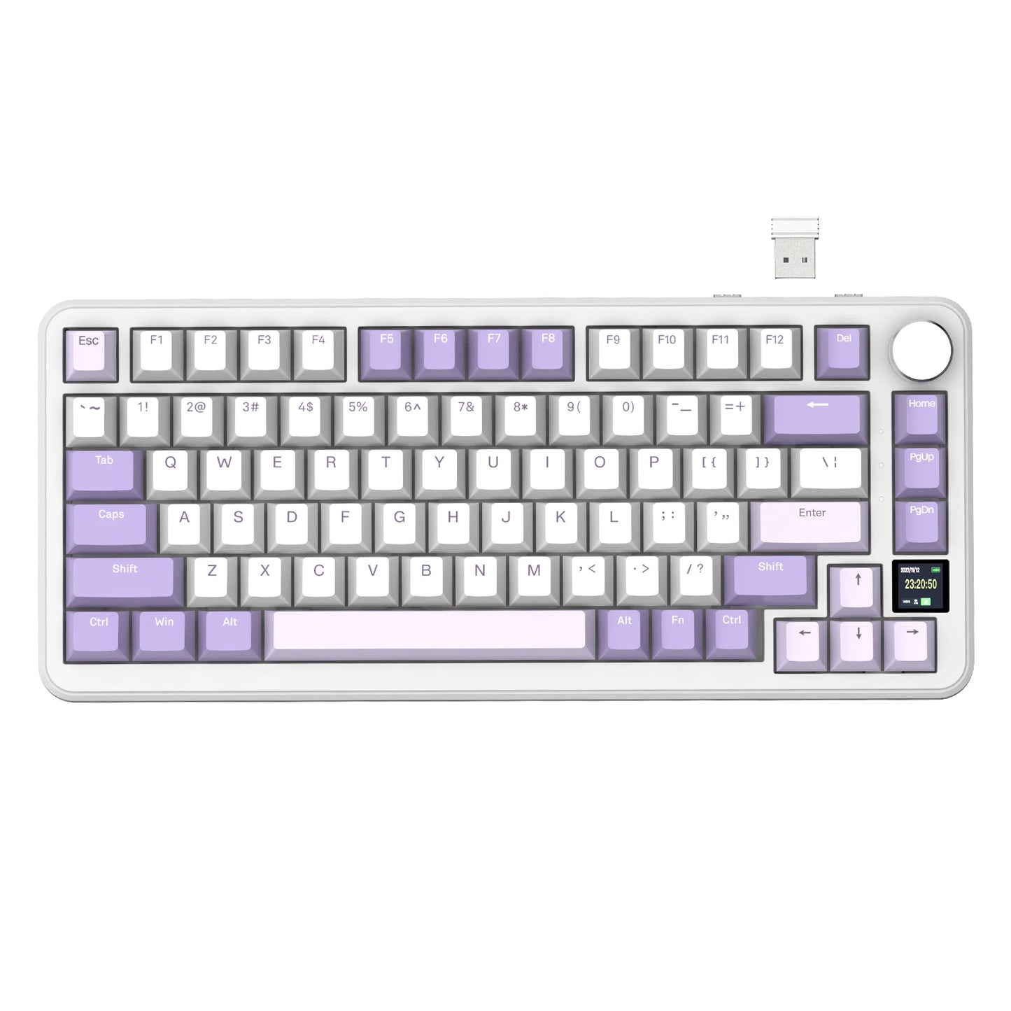ATTACK SHARK X85 Pro 75% Mechanical Keyboard Wireless RGB Gaming Keyboard with Display Screen, Knob Control, Hot Swappable Gasket Mount, Bluetooth, 2.4GHz & Wired