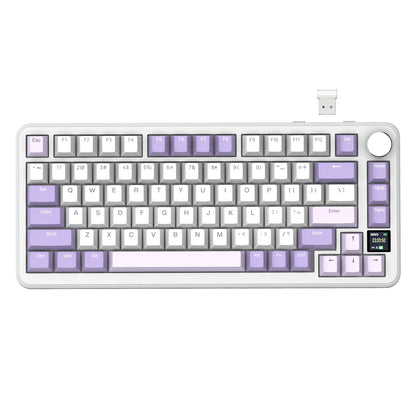 ATTACK SHARK X85 Pro 75% Mechanical Keyboard Wireless RGB Gaming Keyboard with Display Screen, Knob Control, Hot Swappable Gasket Mount, Bluetooth, 2.4GHz & Wired