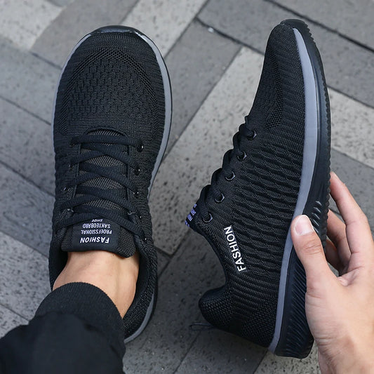 Men's Mesh Running Sneakers Athletic Gym Lightweight Men Casual Shoes 2025 Fashion Breathable Knit Walking Footwear Size 39-46