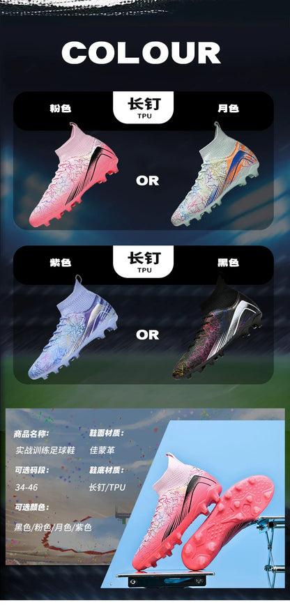 Men Professional Football Shoes Society Cleats Soccer Shoes Original Indoor Football Field Boots Grass Training TF/FG Sneaker