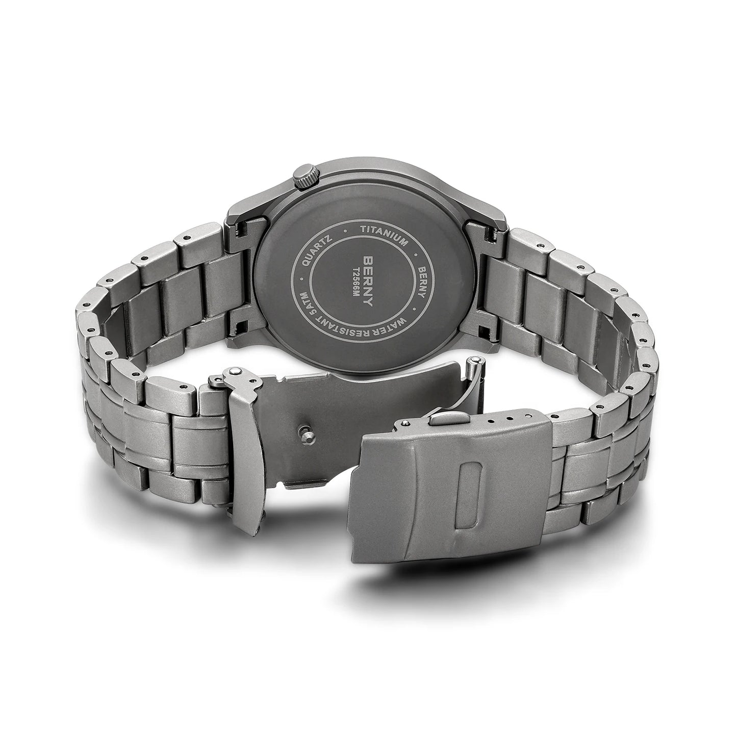BERNY Titanium Men Quartz Watch AR Coating Sapphire Fashion Wristwatch Luminous VH31 Ultra-thin Wristwatch Waterproof 5ATM Watch