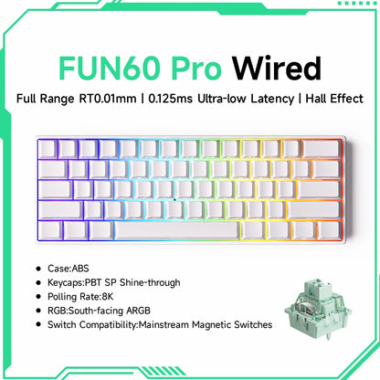 Akko MonsGeek FUN60 PRO&MAX HE Machanical Keyboard Magnetic Switch 60%  Gaming Keyboard Rapid Trigger 8K Custom Keyboard