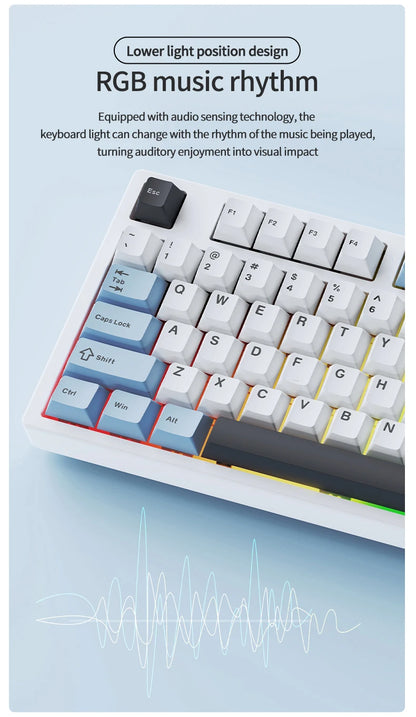 Ajazz AK35I V3 MAX 8000mAh battery Gaming mechanical keyboard Tri-mode Wired Bluetooth Wireless Hot-swappable TFT color screen