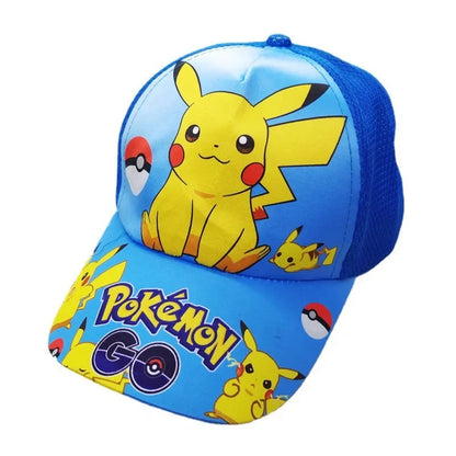 Pokemon Go Anime Figure Pikachu Polyester Baseball Cap Print Cartoon Peaked Cap Children's Dress Up Decoration Birthday Gifts