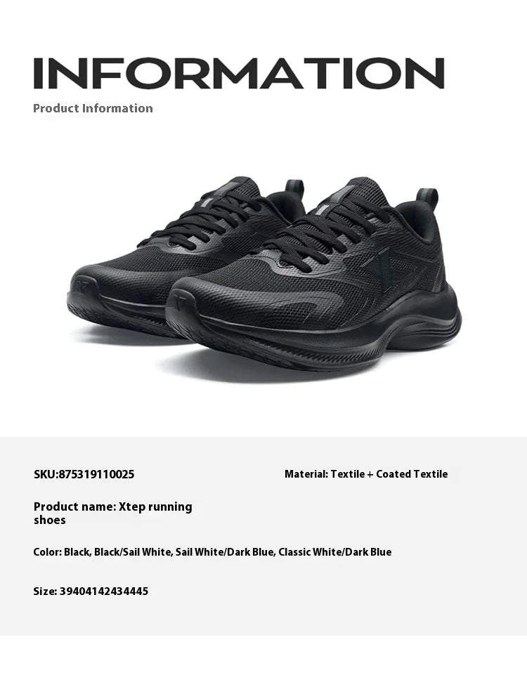 XTEP Running Shoes Men's 2025 Summer Mesh Breathable Comfortable Wear-Resistant Sports Shoes, Commuting Casual Shoes 875319110025