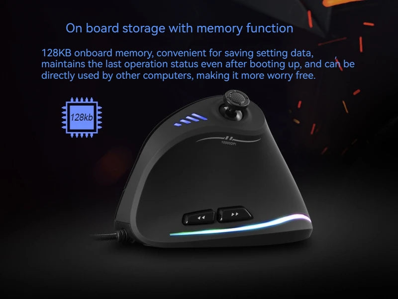ZELOTES C-18 Vertical Mouse 11 Key Optical Mouse RGB Joysticks Programmable Laser Gaming Mice For PC Computer Gamer