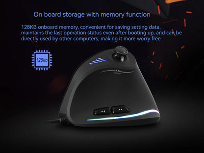 ZELOTES C-18 Vertical Mouse 11 Key Optical Mouse RGB Joysticks Programmable Laser Gaming Mice For PC Computer Gamer