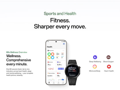Global version OnePlus Watch 4 Smartwatch 1.5 inches Wear OS by Google Snapdragon W5 up to 16 days Google Wallet Chat with Google Gemini