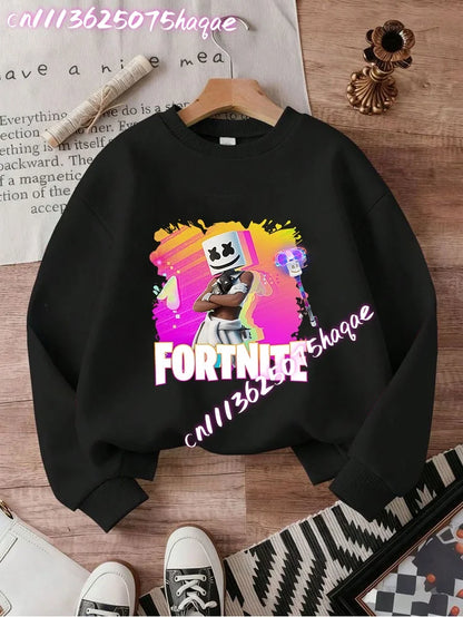 2026 Fortnites Kids Hooded Coats Anime Fortress Night Sweatshirts Game Spring Autumn Hoodies Sportwear Children Clothes Gift
