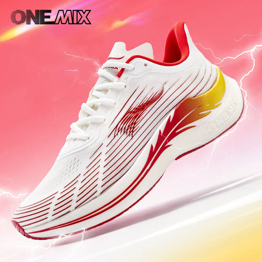 Onemix New Men's Marathon Running Shoes for Women, Breathable Lightweight Sneakers, Lace-Up Athletic Shoes, Comfortable, Light, and Soft