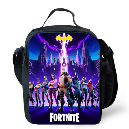 Risankasta torba za kosilo Fortnite, prenosna izolirana torba za kosilo, večkratno uporabna torba za shranjevanje hrane, primerna za otroke in študente.