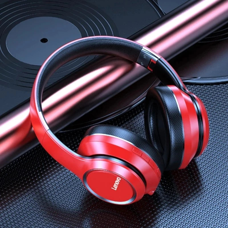 Auscultadores sem fios Bluetooth Over-Ear Lenovo HD200 – Headset gaming estéreo HiFi com cancelamento de ruído e microfone