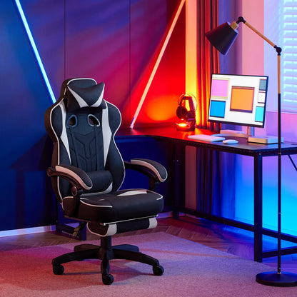 WOLTU Ergonomic Gamer Computer Chair Executive Office Chair Breathable Gaming Chair with Lumbar Cushion Headrest Footrest