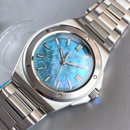 Tandorio 200M Diving 40mm Black White Shell Dial Lume NH35 Automatic Men Watch Sapphire Glass Stainless Steel Bracelet 2025