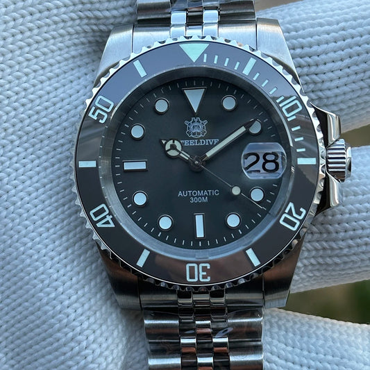 STEELDIVE Brand  SD1953 Gray Dial Stainless Steel NH35 Watch Ceramic Bezel 41mm Sapphire Glass Men Dive Watches  hombre