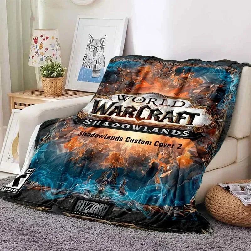 World of Warcraft Art Blanket Flannel Blanket A World of Magic and Limitless Adventure Soft Comfortable Home Travel Blanket