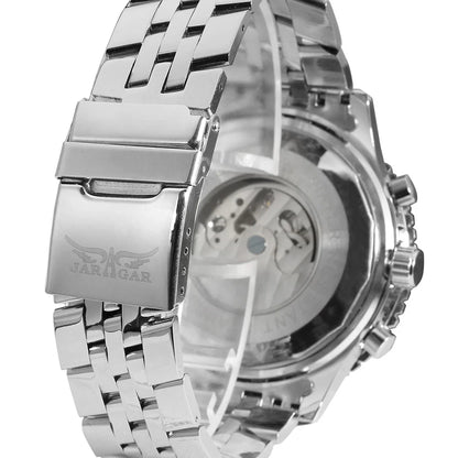 Jaragar 50MM Automatic Mechanical Watch for Men, Multifunctional, Date Month Week Display, 3ATM Waterproof, Business Casual Style
