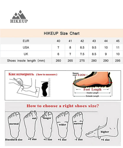 ‌Hikeup Men's Outdoor Hiking Shoes Lightweight Energy Return Trekking Walking Sports Shoes with Strong Grip & Support