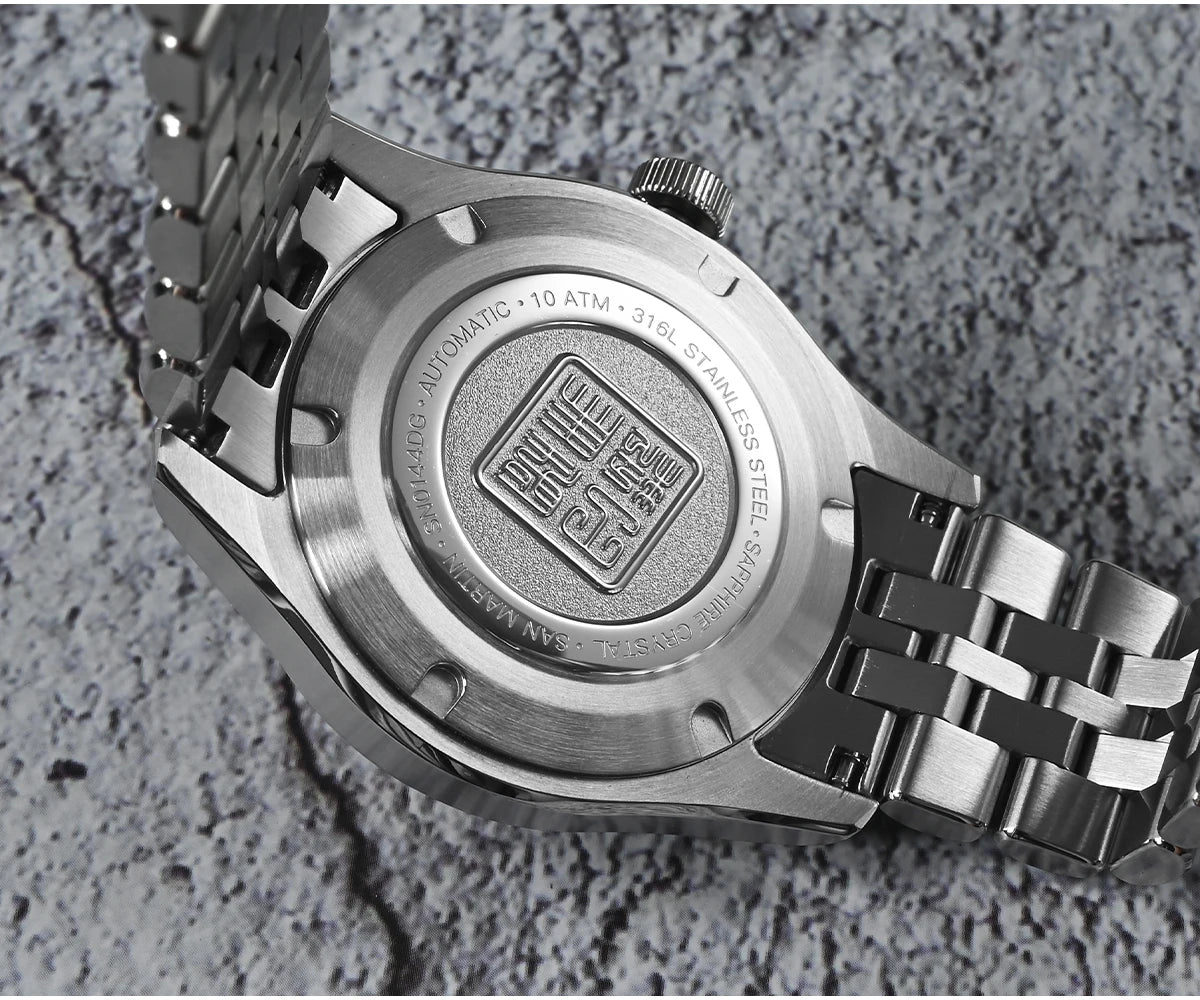 San Martin 39mm Miyota 9132 Power Reserve Display Men's Luxury Sport Watch Automatic Mechanical Waterproof Original Design SN0144