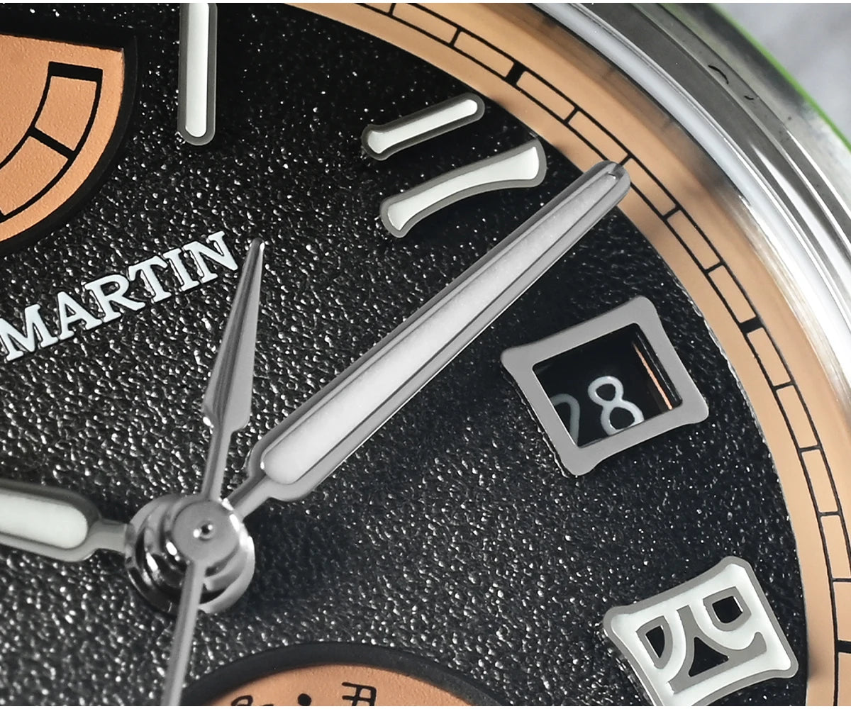 San Martin 39mm Miyota 9132 Power Reserve Display Men's Luxury Sport Watch Automatic Mechanical Waterproof Original Design SN0144