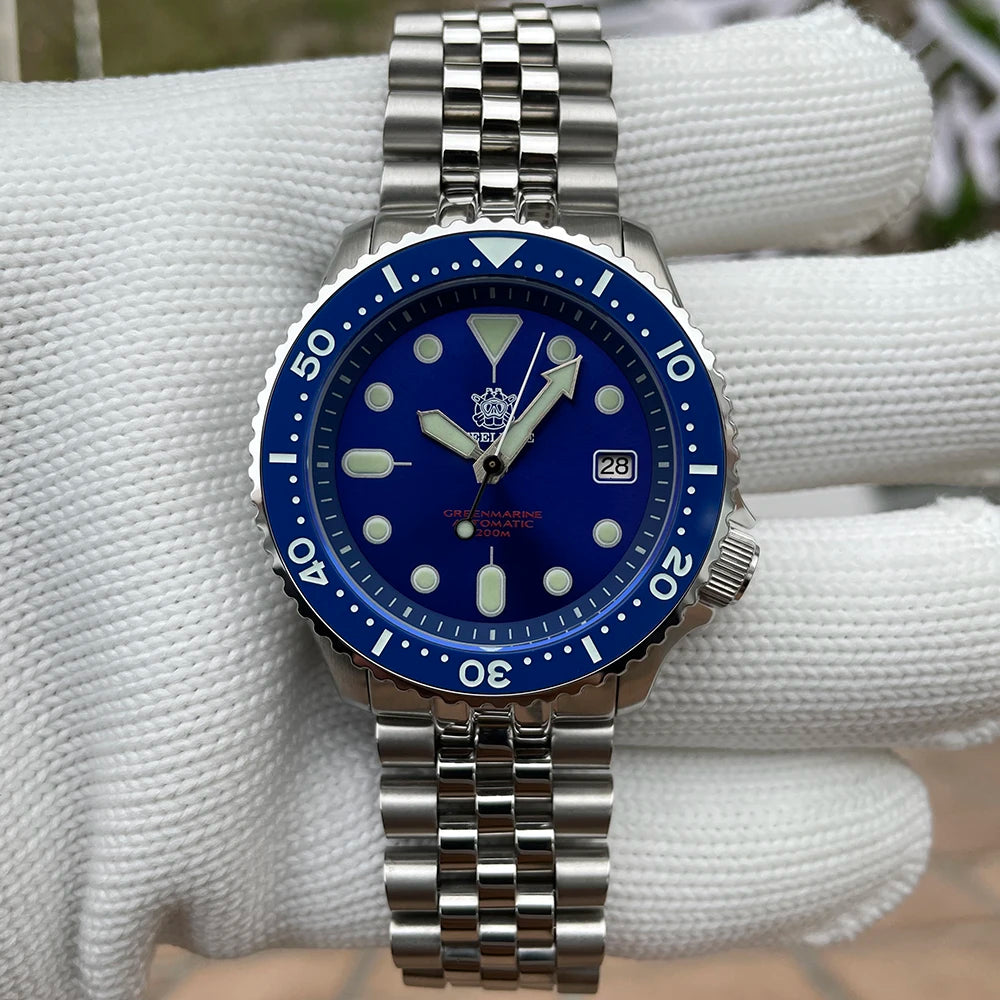 Mechanical Watch for Men STEELDIVE SD1973 Japan NH35 Automatic Movement Ceramic Bezel 200M Waterproof Classic Dive Small Abalone